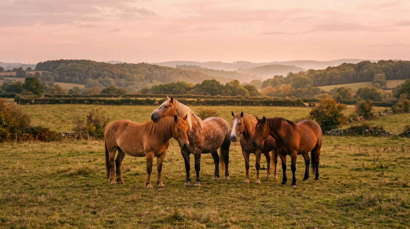 Les chevaux du Écurie du Bayard en liberté, Dordogne